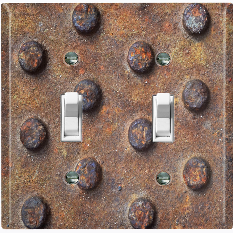 WorldAcc Patterned 2 Gang Toggle Light Switch Standard Wall Plate